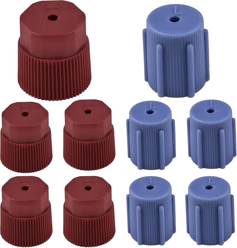 Cranviech 10 Pcs Conditioning Valve Covers, A/C Cap 13mm Low Side and 16mm High Side Air Conditioning Service AC System Port Caps, Suitable for Most Cars - Image 1